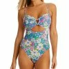 Jessica Simpson Women's Textured Crazy Daisy Heart Ring Cut-Out One-Piece Swimsuit