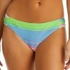 Jessica Simpson Women's Printed On The Horizon Side-Shirred Hipster Bikini Bottoms