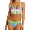 Jessica Simpson Women's On The Horizon Cropped Lace-Up Bikini Swim Top & Side-Shirred Bikini Bottoms