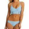 Jessica Simpson Women's Pretty In Pique Cropped Lace-Up Swim Top & Side-Shirred Swim Bottoms