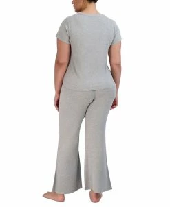 Steve Madden Women's Ribbed Flare-Leg Sleep Pants -White Mark Shop 23758527 fpx