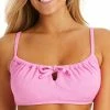 Jessica Simpson Women's Sweet Daisy Drawstring Bikini Top