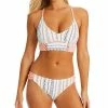 Jessica Simpson Women's Stripe It Up Scoop Neck Bikini Top & Stripe It Up Side-Shirred Hipster Bikini Bottoms