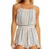 Jessica Simpson Women's Stripe It Up Cover-Up Romper