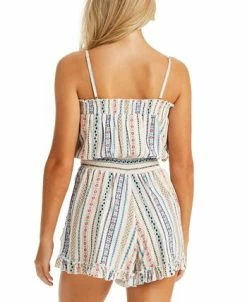 Jessica Simpson Women's Stripe It Up Cover-Up Romper -White Mark Shop 23768539 fpx