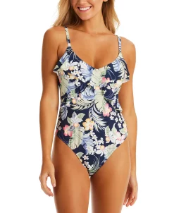 Jessica Simpson Women's Stranded In Paradise Ruffled Swimsuit -White Mark Shop 23768757 fpx