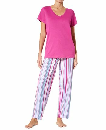 Hue Women's Side By Side Stripe Knit Pajama Pants 3 Hue Women's Side By Side Stripe Knit Pajama Pants - Image 3