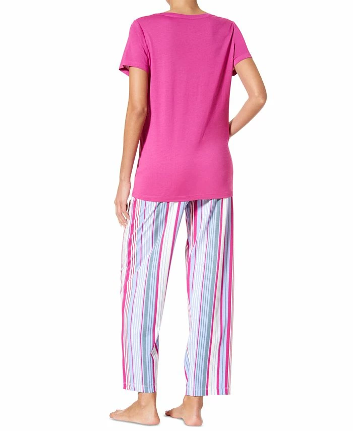 Hue Women's Side By Side Stripe Knit Pajama Pants 4 Hue Women's Side By Side Stripe Knit Pajama Pants - Image 4