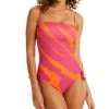 Sanctuary Women's Bias Stripe Bandeau One-Piece Swimsuit
