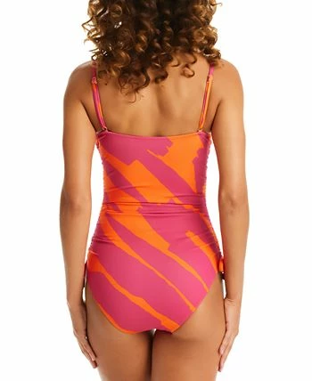 Sanctuary Women's Bias Stripe Bandeau One-Piece Swimsuit 2 Sanctuary Women's Bias Stripe Bandeau One-Piece Swimsuit - Image 2