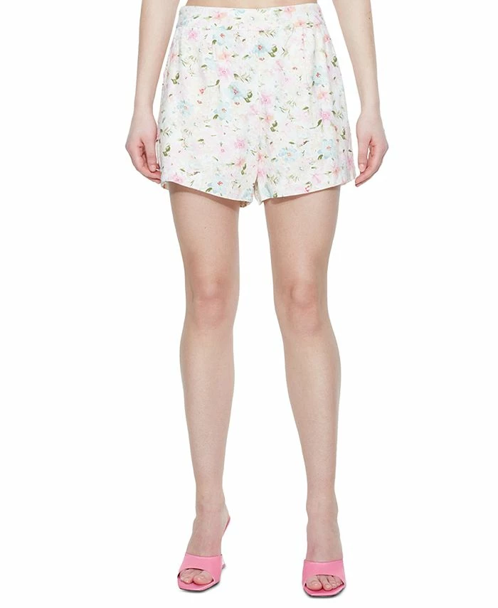 Black Tape Women's Floral Pleated Pull-On Shorts 1 Black Tape Women's Floral Pleated Pull-On Shorts