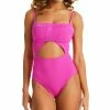 Sanctuary Women's Refresh Ribbed Cutout Bandeau One-Piece Swimsuit