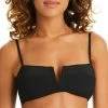 Sanctuary Women's Solid Sandbar V-Wire Tie-Back Bikini Top