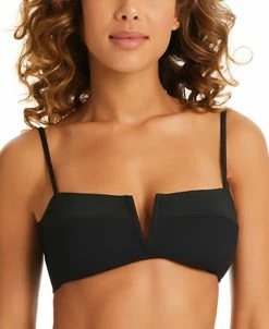 Sanctuary Women's Solid Sandbar V-Wire Tie-Back Bikini Top