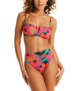 Sanctuary Women's Savage Gardener V-Wire Bandeau Bikini Top & Bottoms
