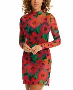 Sanctuary Women's Savage Gardener Mock-Neck Dress Swim Cover-Up