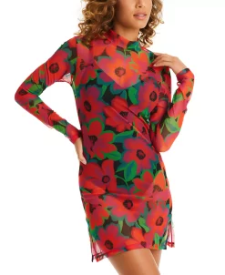 Sanctuary Women's Savage Gardener Mock-Neck Dress Swim Cover-Up -White Mark Shop 23777747 fpx