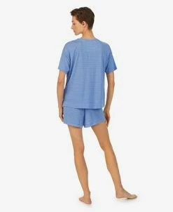 Alternative view of Lauren Ralph Lauren Women's Short Sleeve Crew Neck Boxer 2 Piece Pajama Set