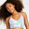 Jessica Simpson Women's Crazy Daisy Cropped Cami Bikini Top