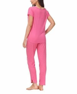 Alternative view of Echo Women's Short Sleeve T-Shirt With Printed Jogger Pants 2 Piece Pajama Set