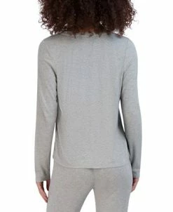 Steve Madden Women's Ribbed Long-Sleeve Sleep Tee -White Mark Shop 23899443 fpx