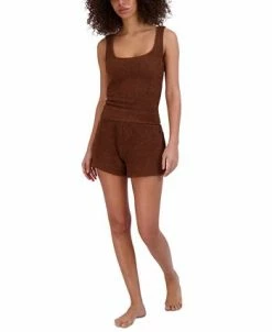 Steve Madden Women's Pull-On Chenille Sleep Shorts -White Mark Shop 23899566 fpx