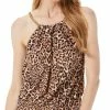Michael Kors Women's Printed Blouson Chain-Neck Tankini Top