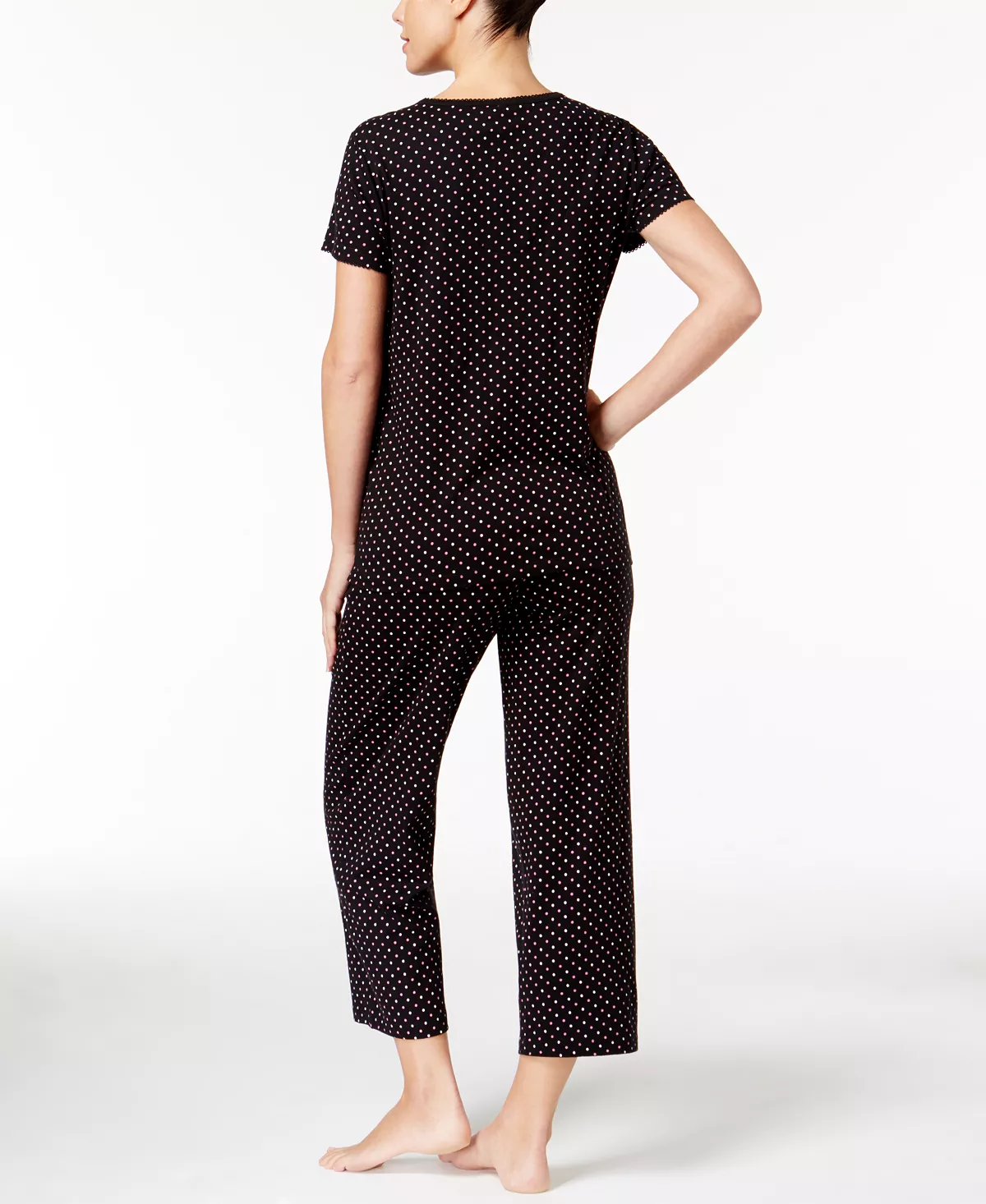 Charter Club Short Sleeve Top And Cropped Pant Cotton Pajama Set, Created For Macy's 5 Charter Club Short Sleeve Top And Cropped Pant Cotton Pajama Set, Created For Macy's - Image 5