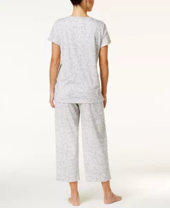 Charter Club Short Sleeve Top And Cropped Pant Cotton Pajama Set, Created For Macy's 7 Charter Club Short Sleeve Top And Cropped Pant Cotton Pajama Set, Created For Macy's -White Mark Shop 8096491 fpx