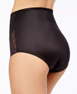 Bali Women's Firm Tummy-Control Lace Trim Microfiber Brief Underwear 2 Pack X054 -White Mark Shop 8804183 fpx