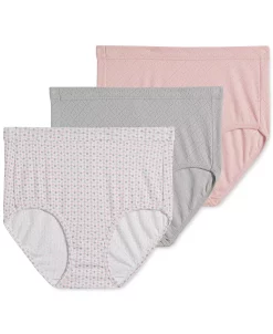 Jockey Elance Breathe Brief 3 Pack Underwear 1542, Extended Sizes -White Mark Shop 9220369 fpx