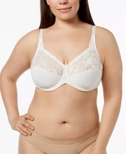 Lilyette Minimizer Comfort Lace Underwire Bra 428 -White Mark Shop 9673701 fpx
