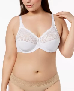Lilyette Minimizer Comfort Lace Underwire Bra 428 -White Mark Shop 9673704 fpx