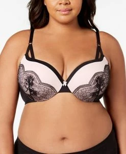 Maidenform Love The Lift Push Up & In Lace Plunge Underwire Bra DM9900 -White Mark Shop 9750962 fpx